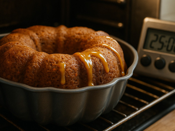 Carrot Bundt® Cake Drizzled with Orange-Bourbon Glaze step 2