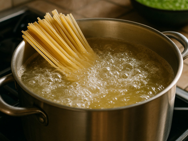 Spaghetti with Mexican Green Sauce step 1