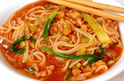 Noodles in Chicken and Cabbage Broth