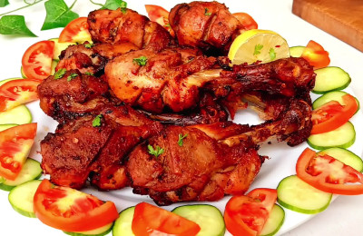 Air-fried chicken thighs