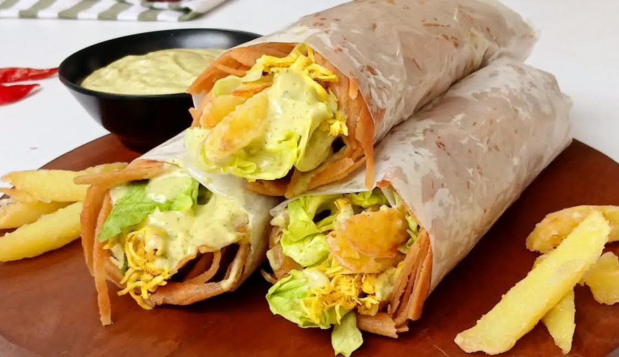 Wrap with Shredded Chicken