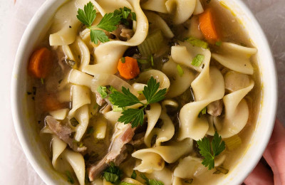 Easy Instant Pot® Turkey Soup with Noodles and Vegetables