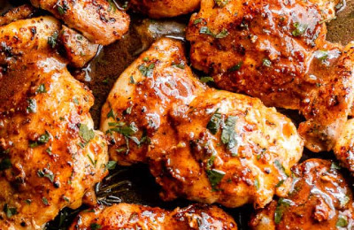 Apple Cider-Glazed Chicken Thighs with a Kick