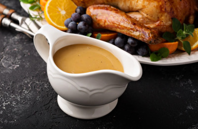 Easy Make-Ahead Turkey Gravy Featuring Porcini Mushrooms and Marsala
