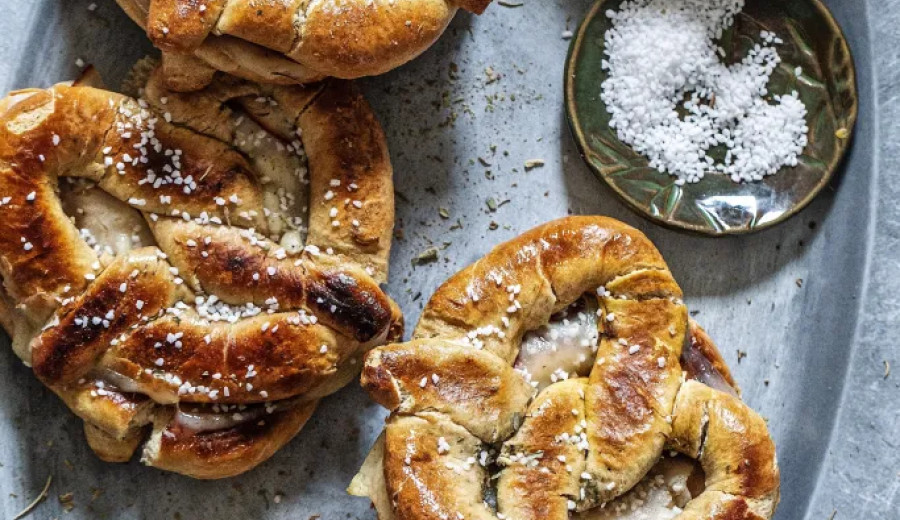 Ham and Cheese Stuffed Pretzel Panini