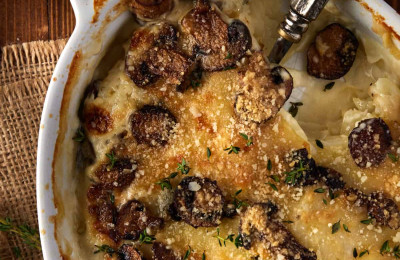 Baked Portobello Mushroom Gratin