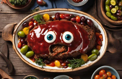 Spooky Jack-O'-Lantern Meatloaf