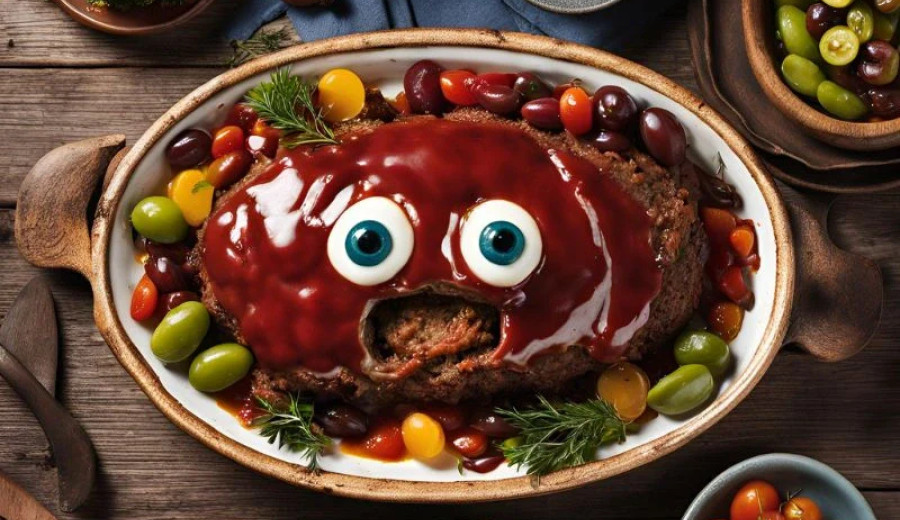 Spooky Jack-O'-Lantern Meatloaf