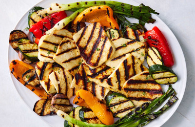 Charred Halloumi and Fresh Berry Herb Salsa