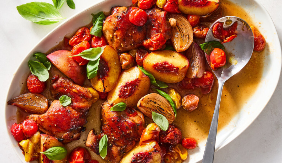 Ginger-Peach Marinated Grilled Chicken