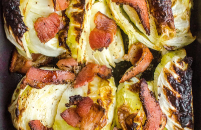 Roasted Cabbage with Crispy Bacon