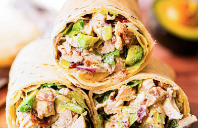 Chicken, Avocado, and Bacon Wrapped in Lettuce