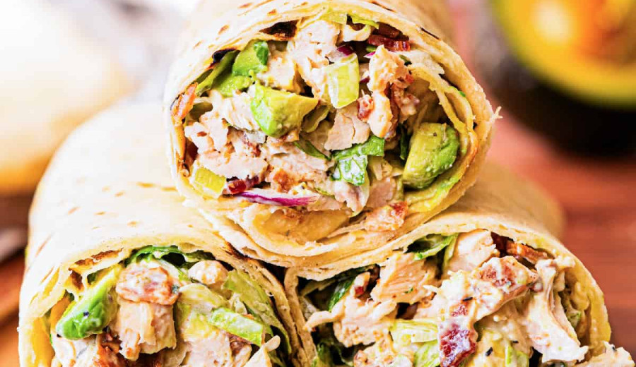Chicken, Avocado, and Bacon Wrapped in Lettuce