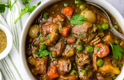Hearty Lamb Stew Featuring Potatoes and Cilantro
