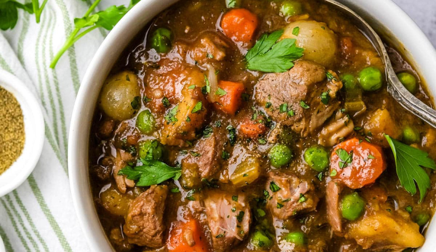 Hearty Lamb Stew Featuring Potatoes and Cilantro