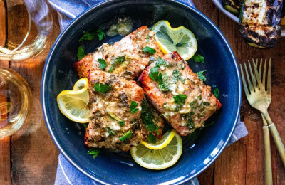 Dijon-Lemon Pepper Grilled Salmon