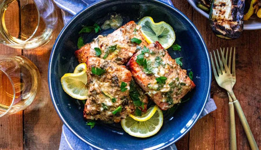Dijon-Lemon Pepper Grilled Salmon