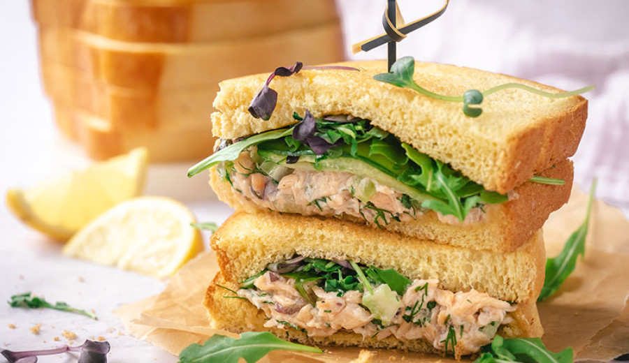 Salmon Salad in a Sandwich