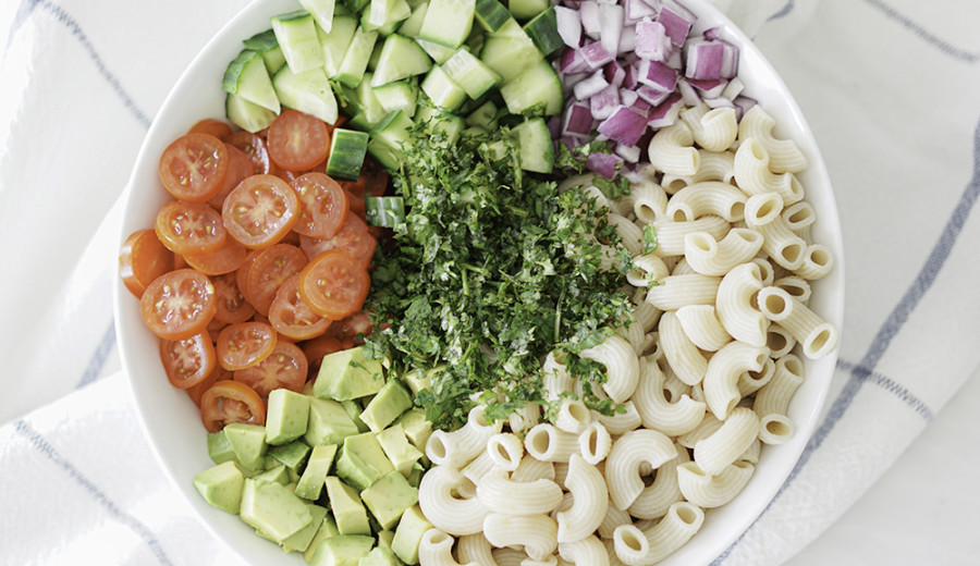 Avocado and Cucumber Pasta Mix
