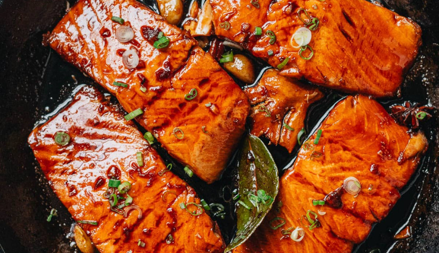 Salmon with Honey Glaze