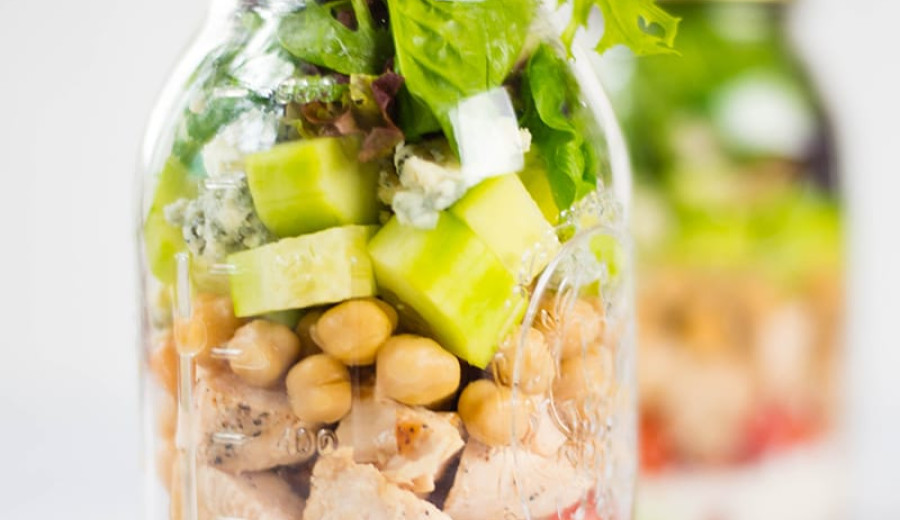 Oven-Roasted Chicken Salad in a Mason Jar