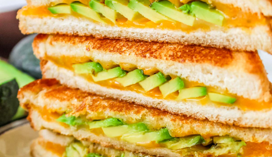 Grilled Cheese with Creamy Jack and Fruit-Glazed Avocado