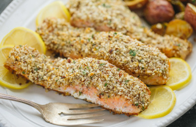 Citrus-Hazelnut Crusted Salmon