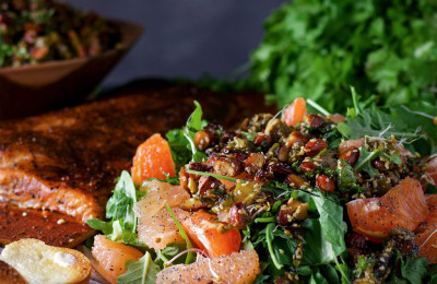 Vibrant Salmon Salad with Fruits