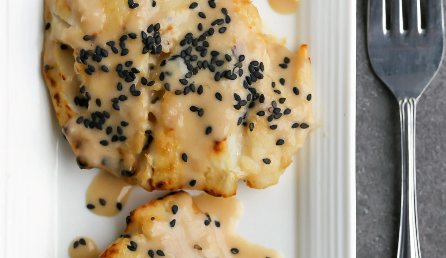 Broiled Cod with a Sesame Topping