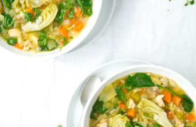 Grilled Chicken Artichoke Soup