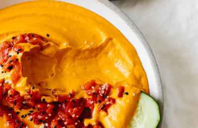 Fiery Hummus with Three Peppers