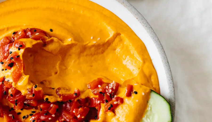 Fiery Hummus with Three Peppers