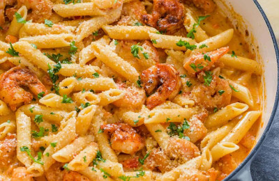 Shrimp Pasta in a Creamy Cajun Sauce