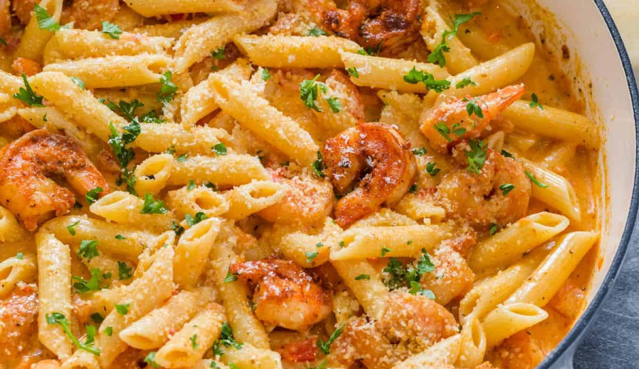 Shrimp Pasta in a Creamy Cajun Sauce