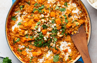 Vegan Curry with Lentils, Coconut, and Sweet Potatoes