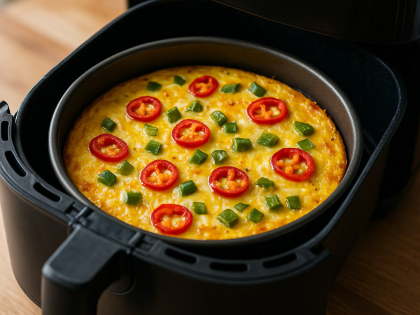 Frittata with Chile and Cheese Made in an Air Fryer step 1