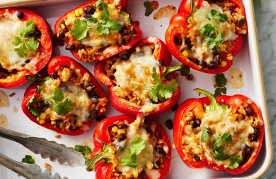 Quick and Easy Vegan Stuffed Bell Peppers