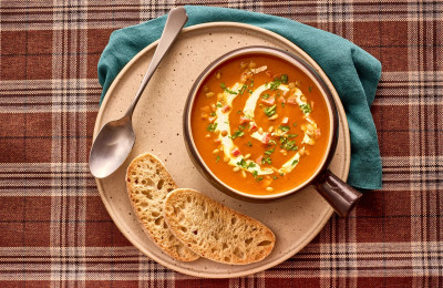 Delicious Pumpkin and Ham Soup