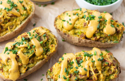 Double-Stuffed Vegan Potatoes