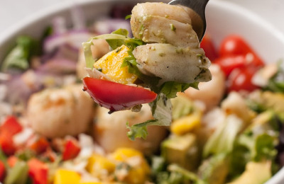 Scallop Salad Featuring Avocado and Mango