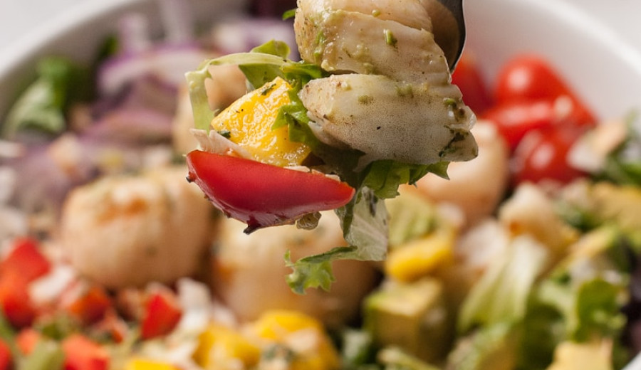 Scallop Salad Featuring Avocado and Mango