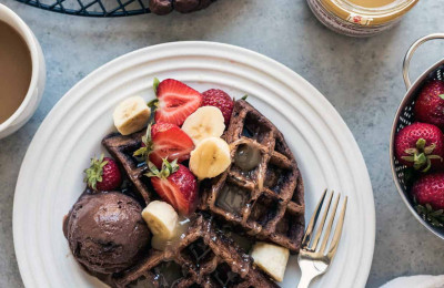 Gluten-Free Waffles with Chocolate and Zucchini