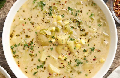 Easy Potato and Corn Chowder for the Freezer