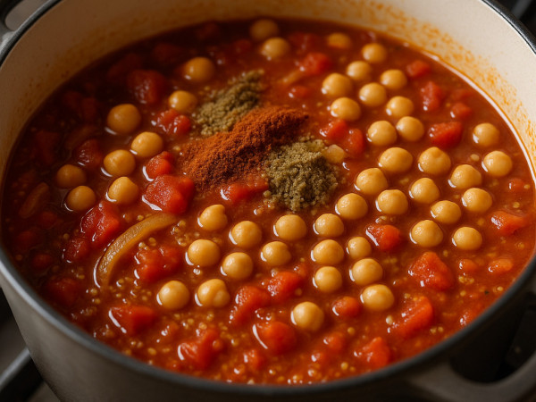 Quinoa and Chickpea Stew with a Moroccan Twist step 2