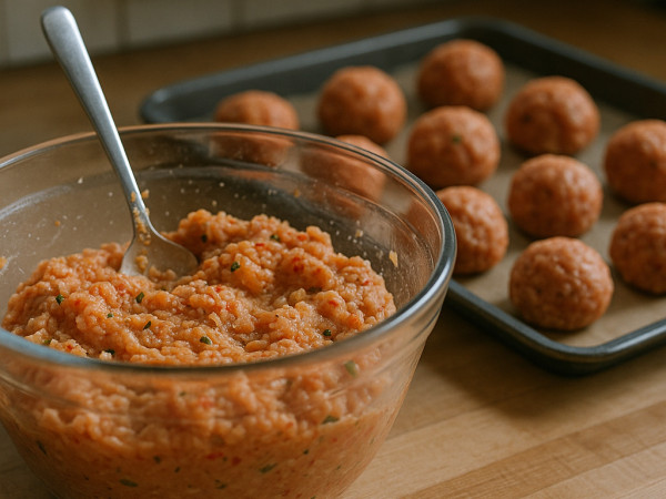 Turkey Meatballs in a Spicy Chile-Garlic Sauce step 1