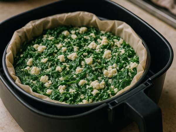 Casserole with Spinach and Feta Made in an Air Fryer step 1