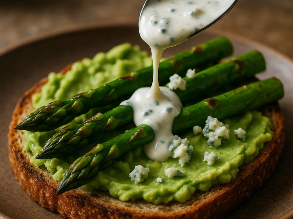 Avocado Toast with Asparagus and Blue Cheese step 1