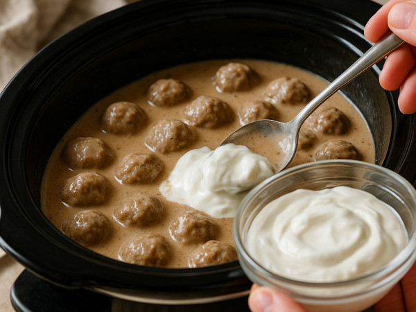 Swedish Meatballs Made in a Slow Cooker step 4