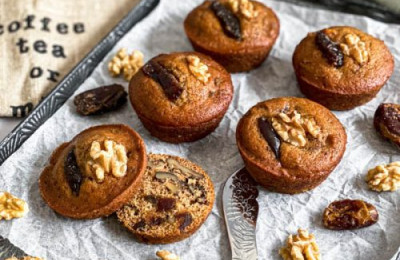 Oat Muffins with a Toasty Twist: Apricots, Dates, and Walnuts