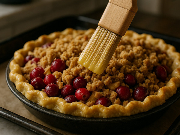 Low-Sugar Cranberry Apple Streusel Pie step 6